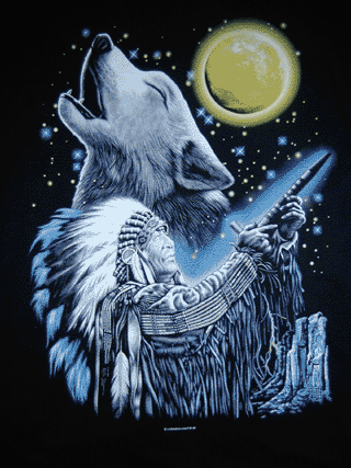 art red-indian-wolf