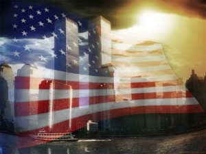 TwinTowersWrappedinFlag