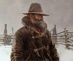 Bama, James "Old Corral in Winter" 20x24 Acrylic on Panel